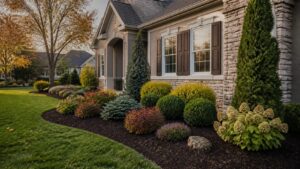 Fall shrub planting in a Kansas City residential landscape