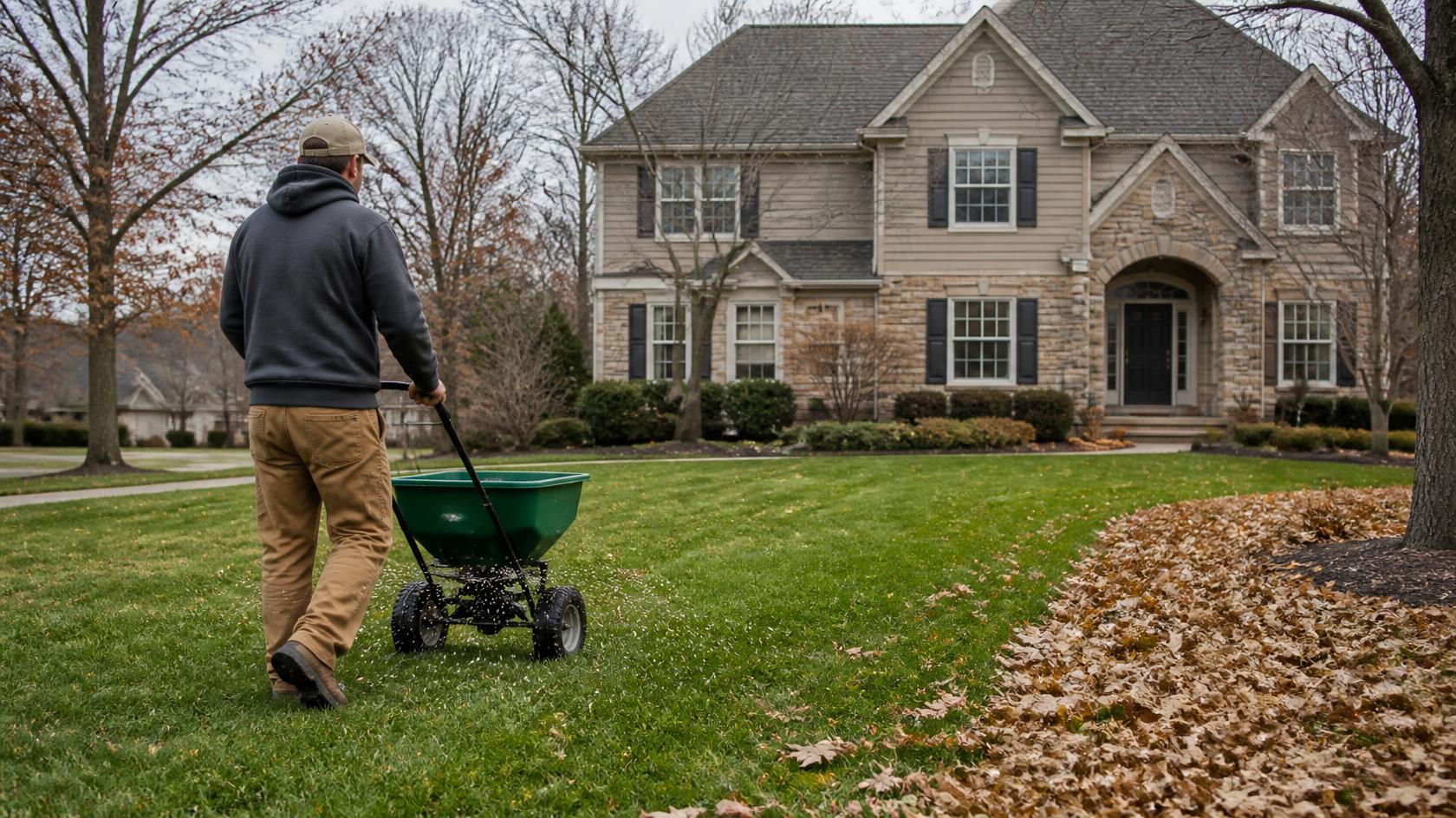 Applying winterizer fertilizer in late fall in Kansas City